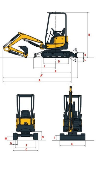 Technische Daten des ViO17 von Yanmar