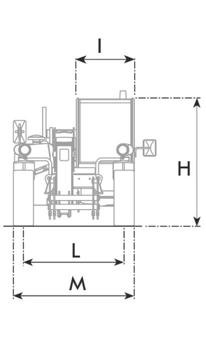 Technische Zeichnung 2 des Teleskopstaplers Apollo 25.6 von Dieci