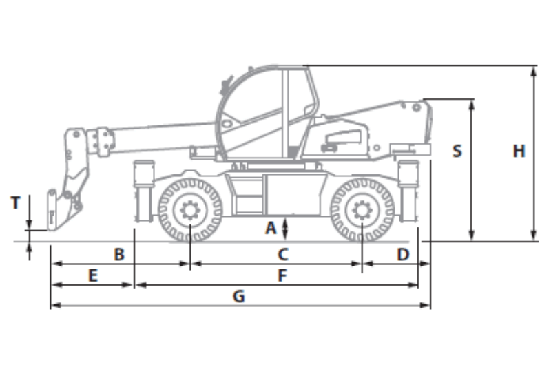 Zeichnung des Teleskopladers Dieci Pegasus 40.18