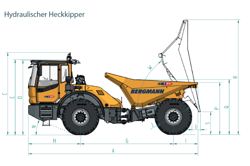 Zeichnung 2 des Heckkippers C815s von Bergmann