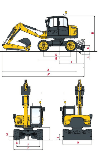 Gelenkausleger beim B95W von Yanmar