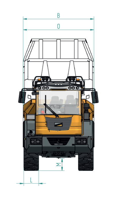 Zeichnung 1 des Heckkippers C815s von Bergmann