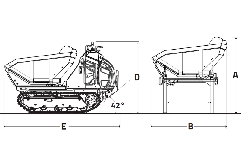 Abmessungen des Dumpers C1600 RIX von Cormidi