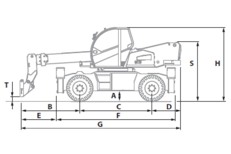 Dieci Pegasus 40.18 Teleskoplader mieten Technische Zeichnung 