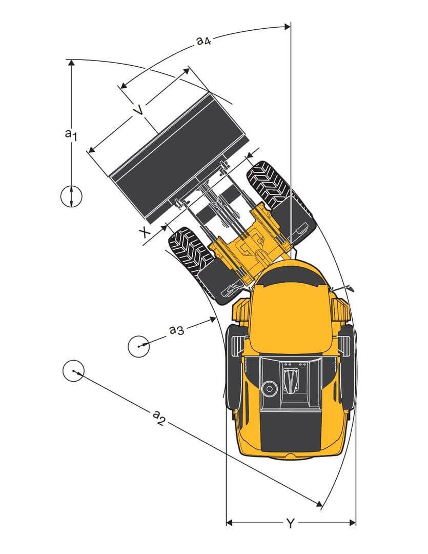 Abmessungen des Radladers L45H von Volvo
