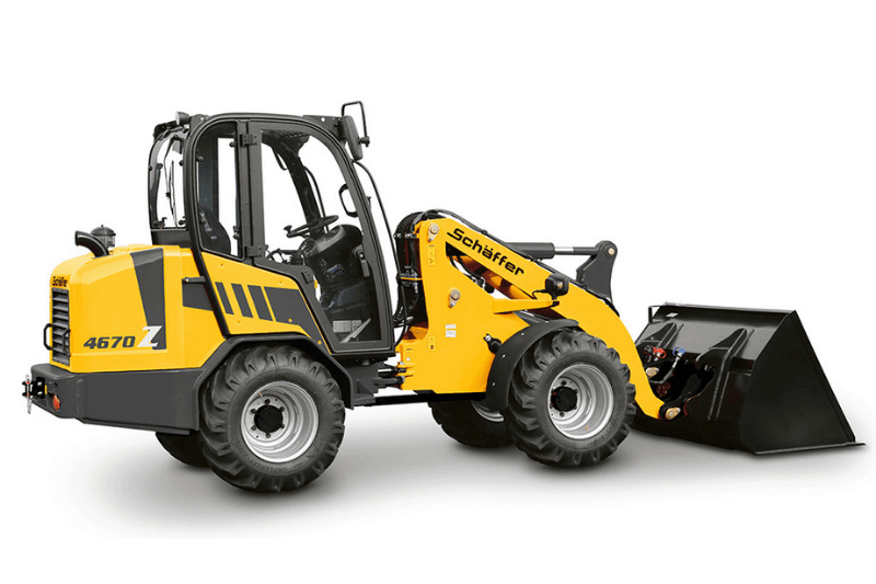 Radlader Schäffer 4670 Z Blick aufs Heck