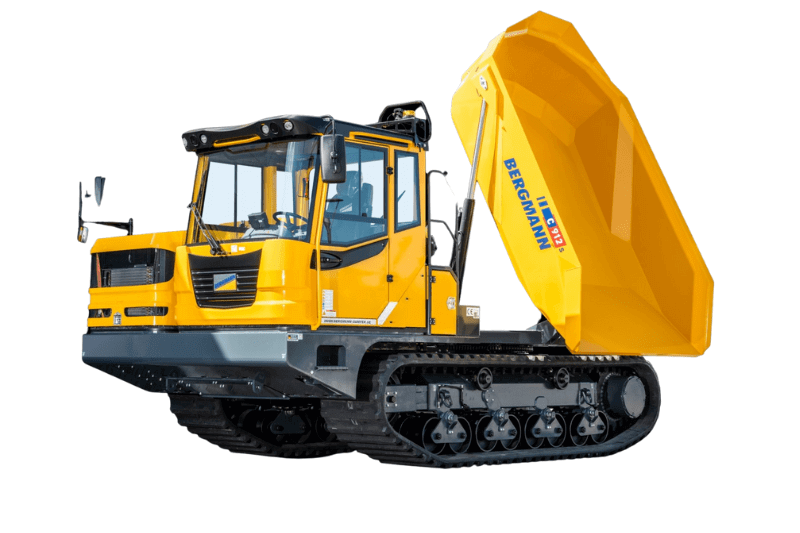 Der Kettendumper Bergmann C912s mit aufgestelltem Rundkipper