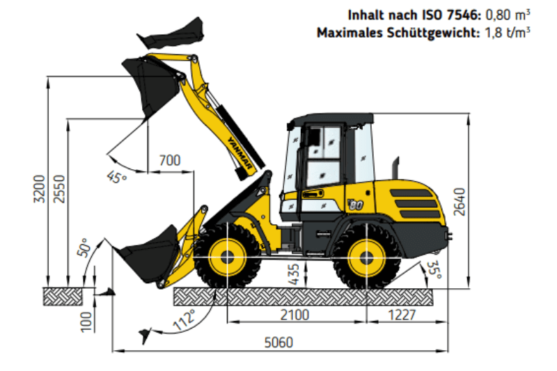 Technische Zeichnung des Yanmar V80 Stage 5