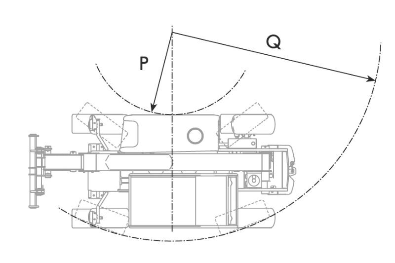 Technische Zeichnung 3 des Teleskopstaplers Apollo 25.6 von Dieci