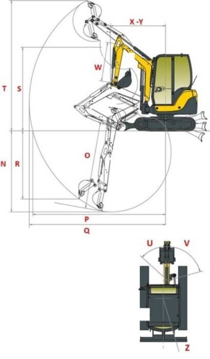 Yanmar SV22 Abmessungen