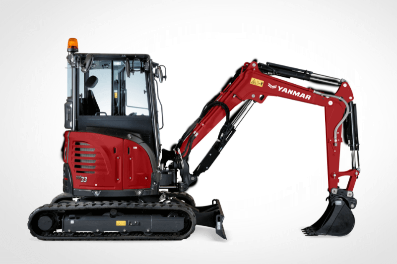 Rechte Seite eines Yanmar ViO33-6 zur Miete