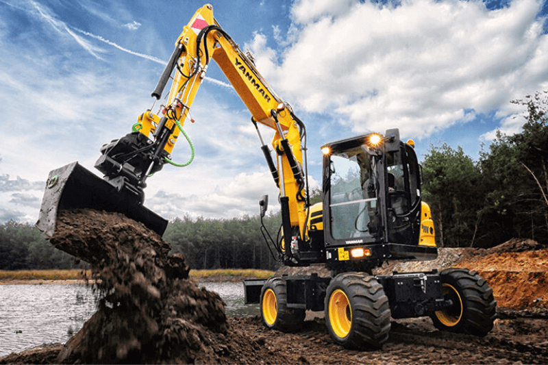 Yanmar B75W Mobilbagger Erdarbeiten